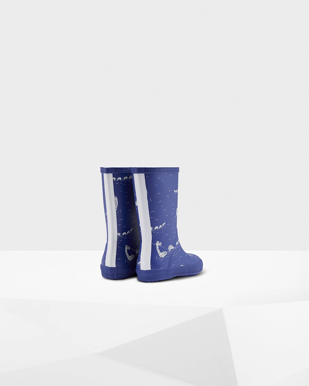 Kids Hunter Original First Classic Nessie Print | Rain Boots Blue | NZ-52310-IBMR